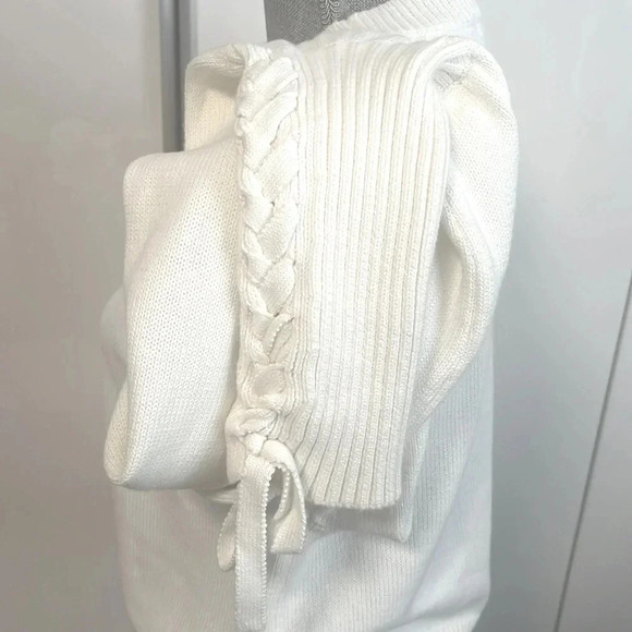 525 NWOT Cotton Sweater String Detail Puff Sleeve, Size XL - Picture 7 of 10